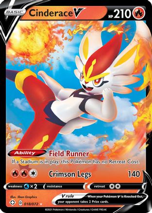 Cinderace V (018/72) [Shining Fates] Holofoil - Ultra Rare