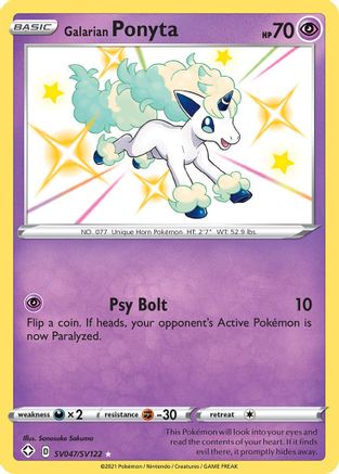 Galarian Ponyta (SV047/122) [Shining Fates Shiny Vault] Holofoil - Shiny Holo Rare