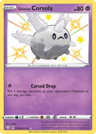 Galarian Corsola (SV049/122) [Shining Fates Shiny Vault] Holofoil - Shiny Holo Rare