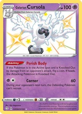 Galarian Cursola (SV050/122) [Shining Fates Shiny Vault] Holofoil - Shiny Holo Rare