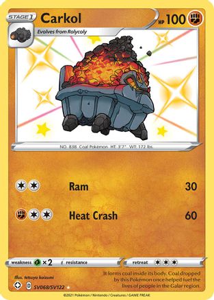 Carkol (SV068/122) [Shining Fates Shiny Vault] Holofoil - Shiny Holo Rare