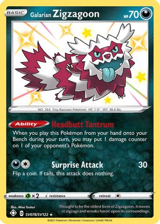 Galarian Zigzagoon (SV078/122) [Shining Fates Shiny Vault] Holofoil - Shiny Holo Rare