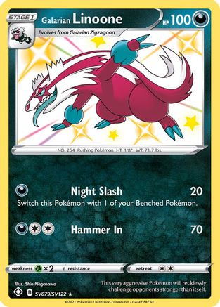Galarian Linoone (SV079/122) [Shining Fates Shiny Vault] Holofoil - Shiny Holo Rare