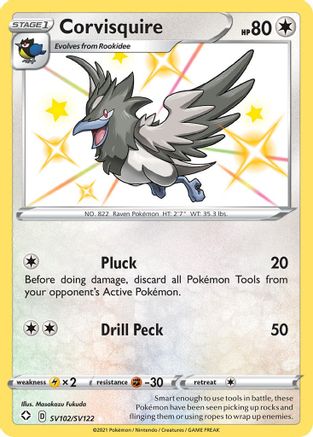 Corvisquire (SV102/122) [Shining Fates Shiny Vault] Holofoil - Shiny Holo Rare