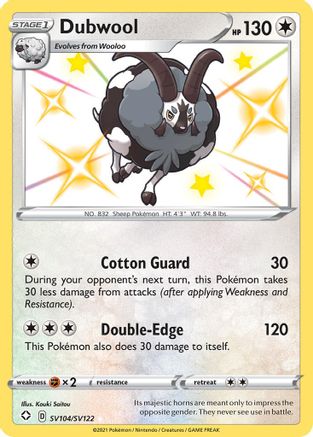Dubwool (SV104/122) [Shining Fates Shiny Vault] Holofoil - Shiny Holo Rare