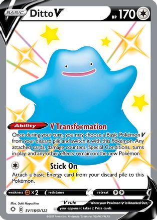 Ditto V (SV118/122) [Shining Fates Shiny Vault] Holofoil - Shiny Holo Rare