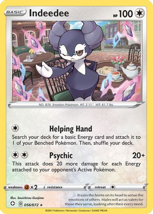 Indeedee (056/72) [Shining Fates] Reverse Holofoil - Holo Rare