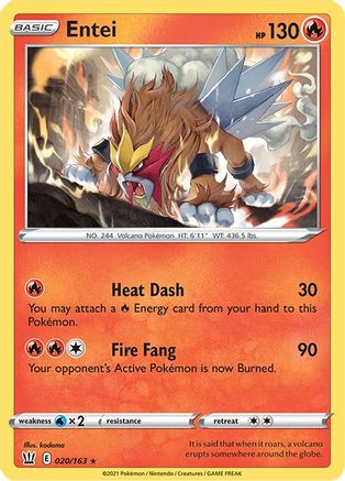 Entei (020/163) [SWSH05 Battle Styles] Holofoil - Holo Rare
