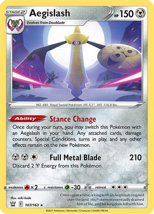 Aegislash (107) (107) 107  - Reverse Holofoil SWSH05 Battle Styles - Holo Rare