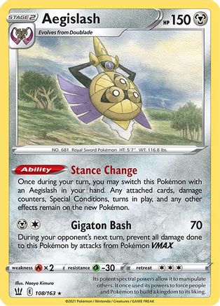 Aegislash (108) (108) 108  - Reverse Holofoil SWSH05 Battle Styles - Rare