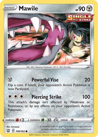 Mawile 100  - Reverse Holofoil SWSH05 Battle Styles - Common