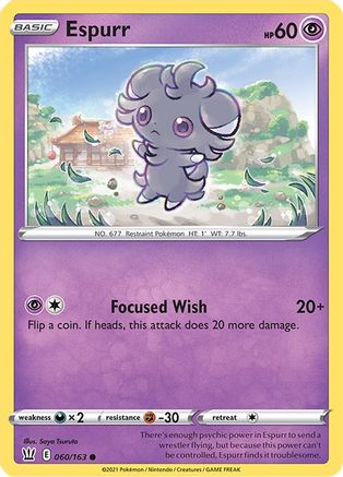 Espurr (060/163) [SWSH05 Battle Styles] Reverse Holofoil - Common