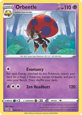 Orbeetle 065  - Reverse Holofoil SWSH05 Battle Styles - Holo Rare