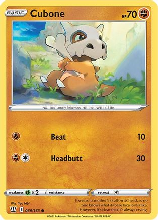 Cubone (069/163) [SWSH05 Battle Styles] Normal - Common