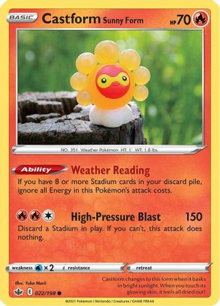 Castform Sunny Form (022/198) [SWSH06 Chilling Reign] Normal - Common