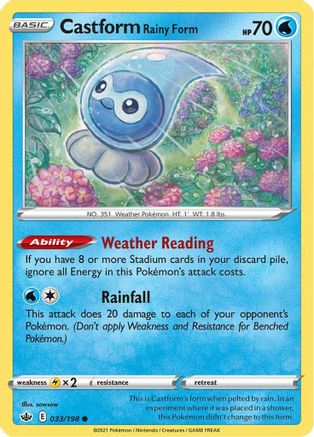 Castform Rainy Form (033/198) [SWSH06 Chilling Reign] Normal - Common