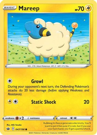 Mareep 047  - Reverse Holofoil SWSH06 Chilling Reign - Common