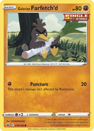 Galarian Farfetch'd (078/198) [SWSH06 Chilling Reign] Reverse Holofoil - Common