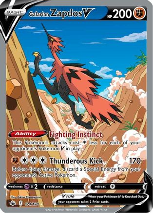 Galarian Zapdos V (Alternate Full Art) (174/198) [SWSH06 Chilling Reign] Holofoil - Ultra Rare