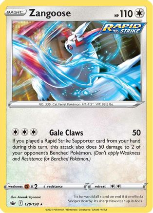 Zangoose (120/198) [SWSH06 Chilling Reign] Reverse Holofoil - Rare