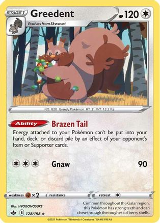 Greedent (128/198) [SWSH06 Chilling Reign] Holofoil - Holo Rare