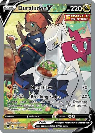 Duraludon V (Alternate Full Art) 198/203  - Holofoil SWSH07 Evolving Skies - Ultra Rare