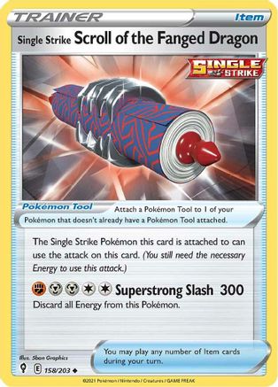 Single Strike Scroll of the Fanged Dragon (158/203) [SWSH07 Evolving Skies] Reverse Holofoil - Uncommon