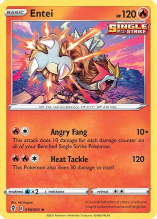 Entei (019/203) [SWSH07 Evolving Skies] Holofoil - Holo Rare