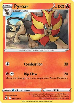 Pyroar (023/203) [SWSH07 Evolving Skies] Normal - Uncommon