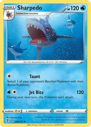 Sharpedo (036/203) [SWSH07 Evolving Skies] Normal - Rare