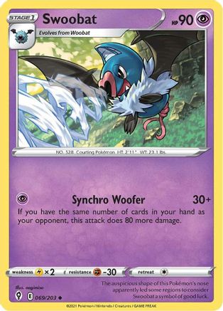 Swoobat (069/203) [SWSH07 Evolving Skies] Normal - Uncommon