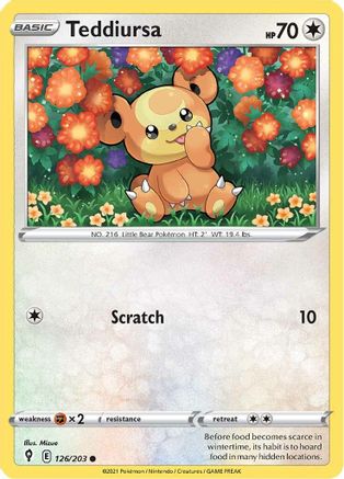Teddiursa (126/203) [SWSH07 Evolving Skies] Normal - Common