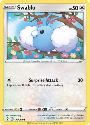 Swablu (132/203) [SWSH07 Evolving Skies] Normal - Common