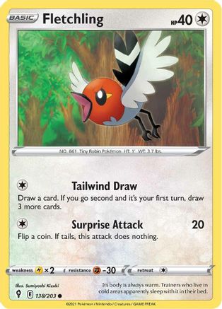 Fletchling (138/203) [SWSH07 Evolving Skies] Normal - Common