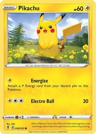Pikachu (049/203) [SWSH07 Evolving Skies] Normal - Common
