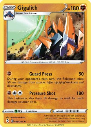 Gigalith (088/203) [SWSH07 Evolving Skies] Reverse Holofoil - Rare