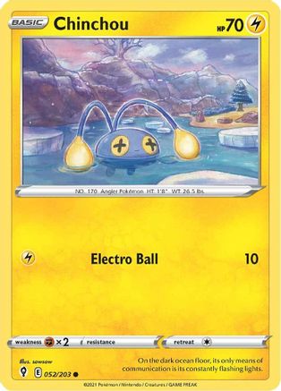 Chinchou (052/203) [SWSH07 Evolving Skies] Reverse Holofoil - Common