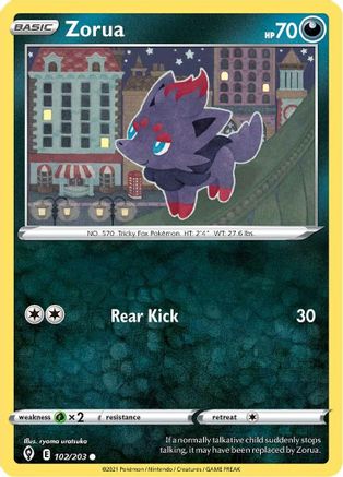 Zorua (102/203) [SWSH07 Evolving Skies] Reverse Holofoil - Common