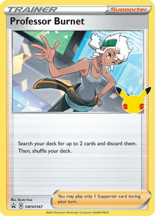 Professor Burnet (25th Anniversary Stamp) (SWSH167) [SWSH Sword & Shield Promo Cards] Normal - Promo