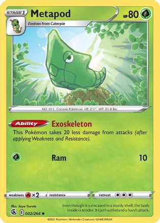 Metapod (002/264) [SWSH08 Fusion Strike] Normal - Uncommon