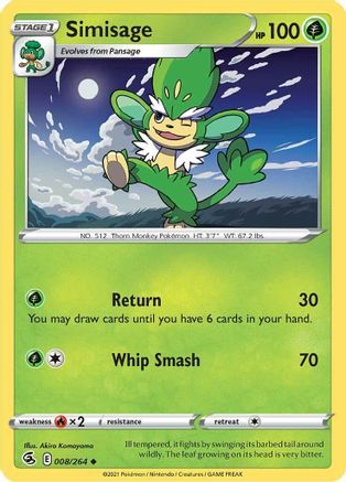 Simisage (008/264) [SWSH08 Fusion Strike] Normal - Uncommon