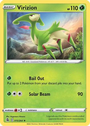 Virizion (015/264) [SWSH08 Fusion Strike] Reverse Holofoil - Rare