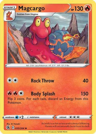 Magcargo 035  - Reverse Holofoil SWSH08 Fusion Strike - Uncommon