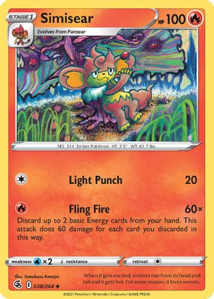 Simisear (038/264) [SWSH08 Fusion Strike] Normal - Uncommon