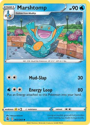 Marshtomp 063  - Reverse Holofoil SWSH08 Fusion Strike - Uncommon