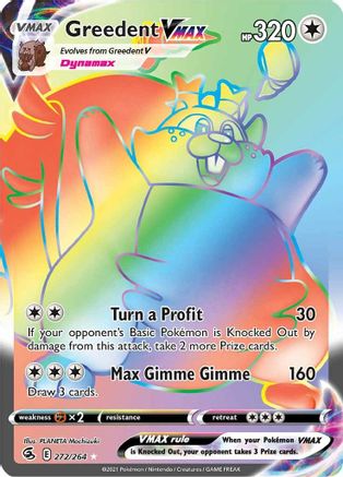 Greedent VMAX (Secret) (272/264) [SWSH08 Fusion Strike] Holofoil - Secret Rare