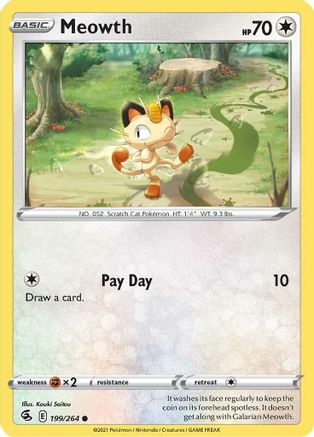 Meowth 199  SWSH08 Fusion Strike - Common