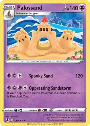 Palossand 126  - Reverse Holofoil SWSH08 Fusion Strike - Rare