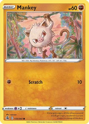 Mankey (133/264) [SWSH08 Fusion Strike] Normal - Common