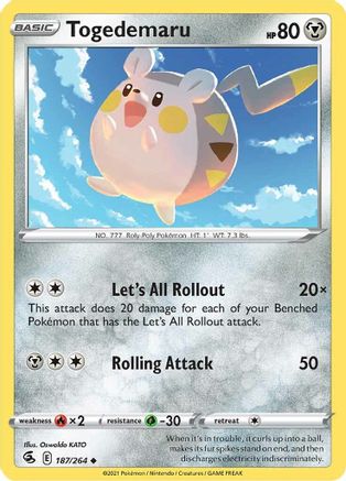 Togedemaru (187/264) [SWSH08 Fusion Strike] Normal - Uncommon